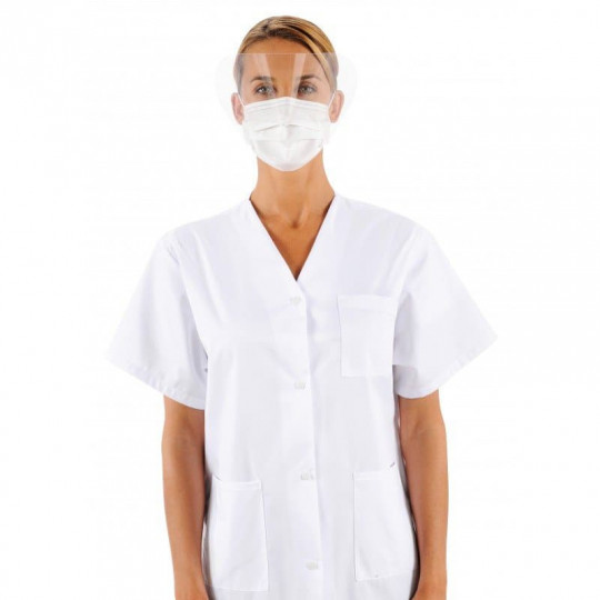 Masque Médical 4 Plis Jetable - Avec Visière et Elastiques - Type IIR - Masque chirurgical - Tous ergo