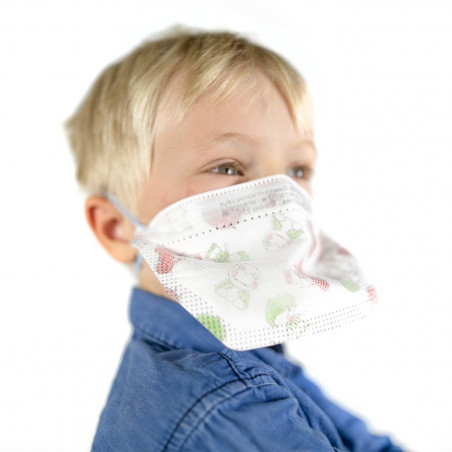 Masque respiratoire jetable FFP2 pour enfant - Avec Elastiques - Boîte de 20