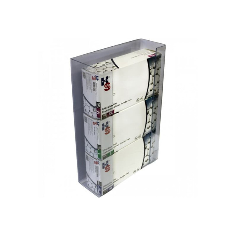 Support mural pour 3 boites de gant d'examen - Transparent