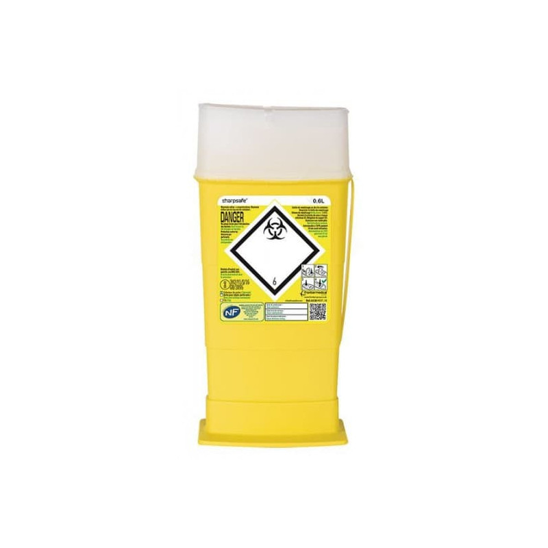Collecteur de déchets médicaux - 600 ml - Jaune