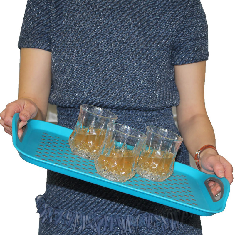 Lot de 2 plateaux antidérapants avec poignées - 41,5 cm