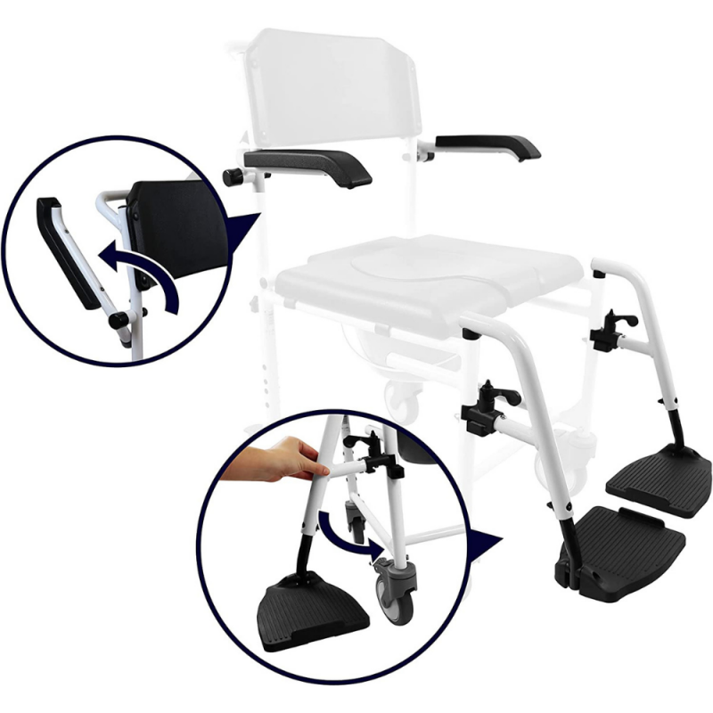 Chaise de douche Tarifa Chaise de douche à roulettes Tous ergo