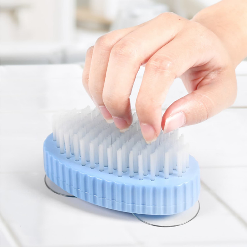 Brosse à ongles à ventouses - Bleu - 9,5 cm