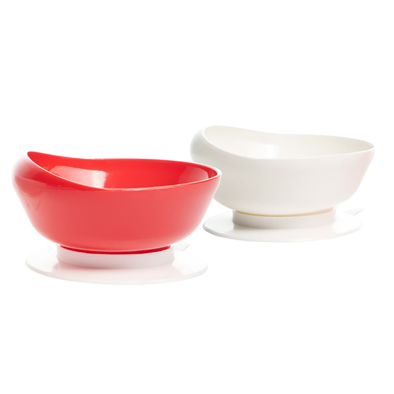 Bol à ventouse ergonomique - Rouge - 10 cm
