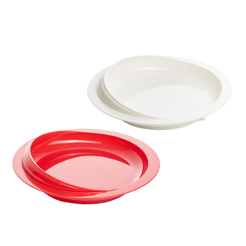 Assiettes à rebord spécial Alzheimer - Rouge - 23 cm