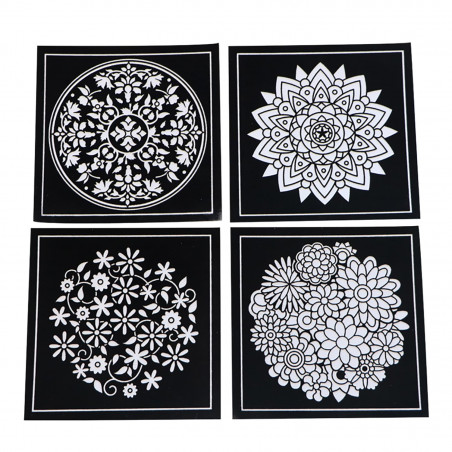 Lot de 4 cartes à dessiner en velours Lot de 4 cartes à dessiner en velours