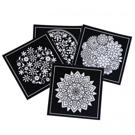 Lot de 4 cartes à dessiner en velours Lot de 4 cartes à dessiner en velours