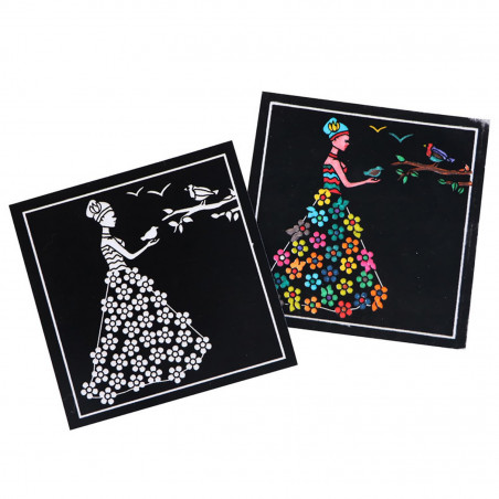 Lot de 4 cartes à dessiner en velours