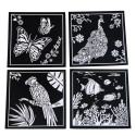 Lot de 4 cartes à dessiner en velours Lot de 4 cartes à dessiner en velours