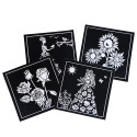 Lot de 4 cartes à dessiner en velours Lot de 4 cartes à dessiner en velours