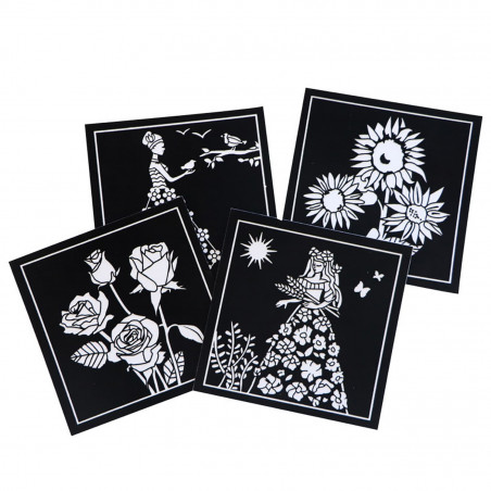 Lot de 4 cartes à dessiner en velours Lot de 4 cartes à dessiner en velours