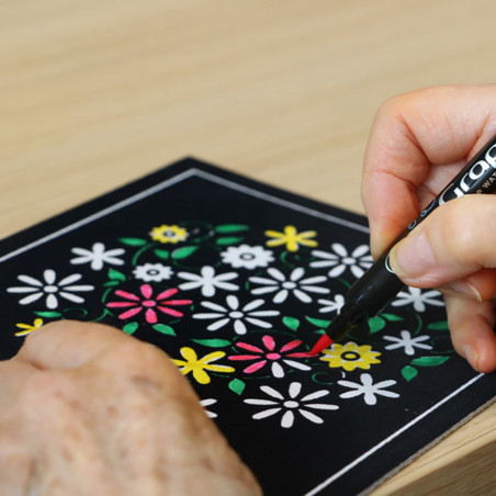 Lot de 4 cartes à dessiner en velours Lot de 4 cartes à dessiner en velours