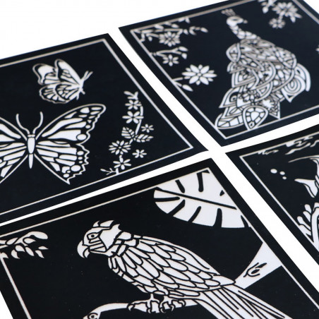 Lot de 4 cartes à dessiner en velours Lot de 4 cartes à dessiner en velours