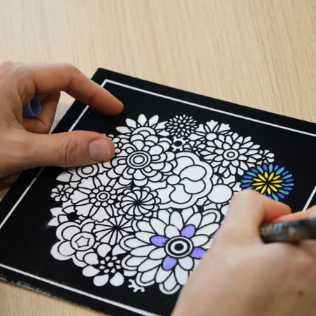 Lot de 4 cartes à dessiner en velours Lot de 4 cartes à dessiner en velours