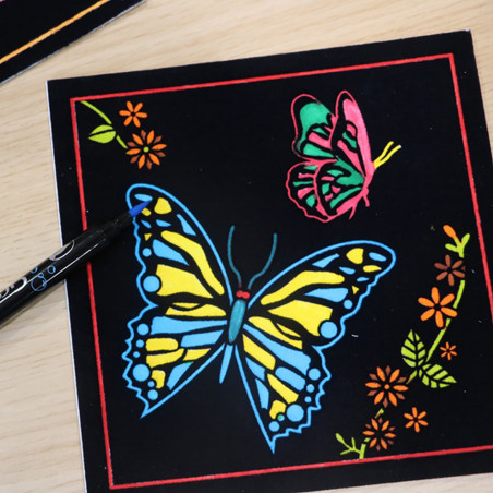 Lot de 4 cartes à dessiner en velours Lot de 4 cartes à dessiner en velours