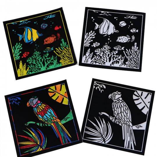Lot de 4 cartes à dessiner en velours Lot de 4 cartes à dessiner en velours