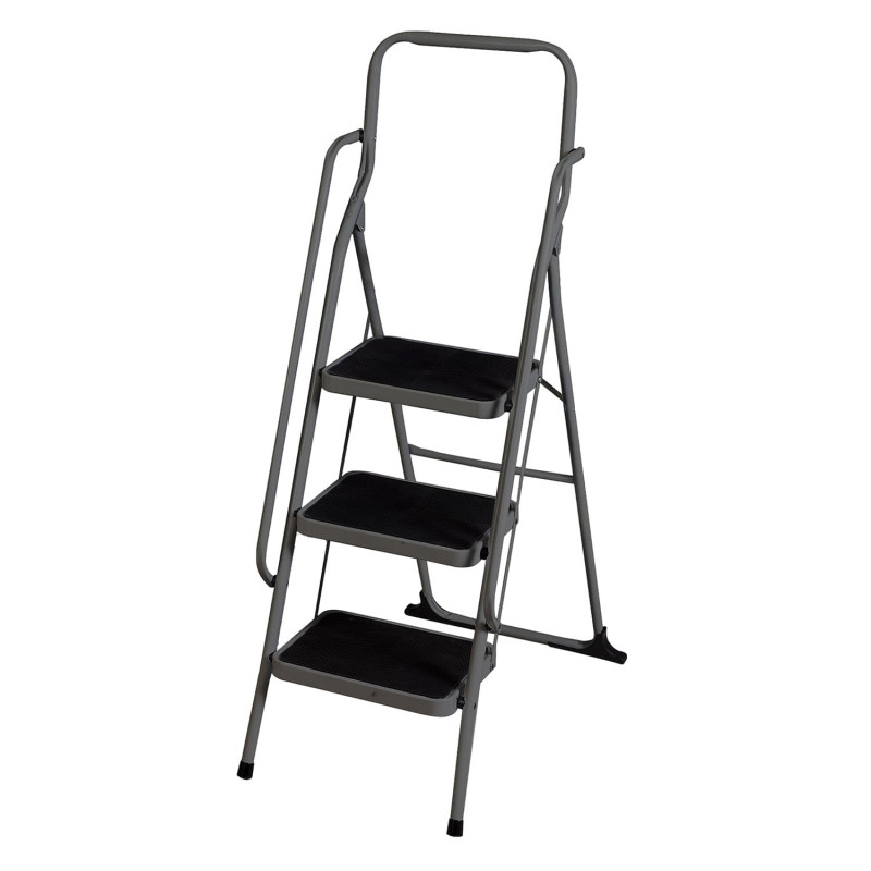 Escabeau de sécurité 3 marches - Noir - 66 cm