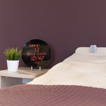 Horloge calendrier LED avec température Aplós