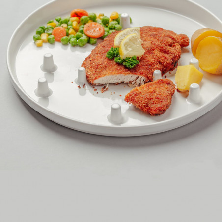 Assiette antidérapante utilisable à une main
