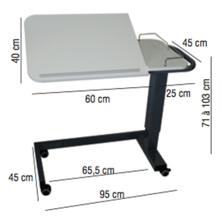 Table de lit avec vérin à gaz AC 805