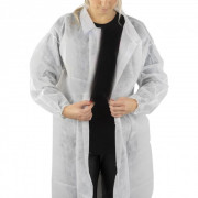 Blouse visiteur - non tissé PPSB blanc sans poche - fermeture velcro - Blouse médicale - Tous ergo