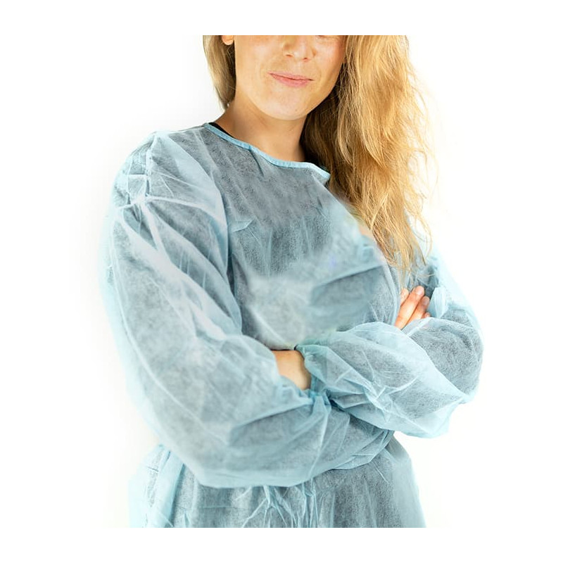 Blouse Visiteur - surblouse Non Tissée PPSB - Sachet de 10 - Taille : 110 cm - Jaune - 110 cm