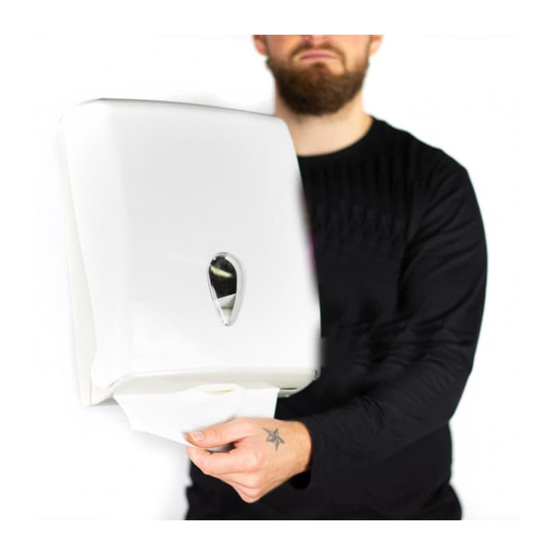 Distributeur ABS pour essuie-mains enchevêtrés en Z ou en W - Gris - 13 cm