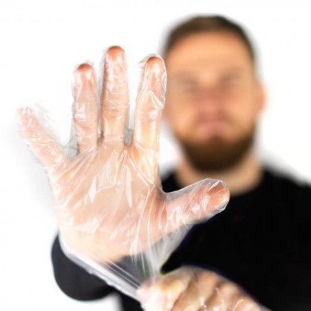 Gants jetables en PEHD Cuisine Transparent en plastique de qualité