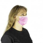 Masque Médical 3 Plis Jetable Rose - Avec Elastiques - Type II - Boîte de 50