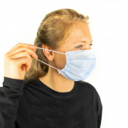 Masque médical 3 plis jetable Type II à élastiques - Bleu - Lot de 50