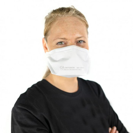 Masque respiratoire jetable FFP2 grande taille - Boite de 50 masques