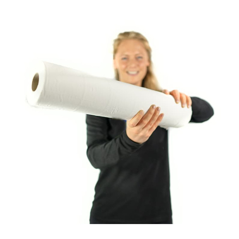 Rouleau De Drap D'examen Médical Blanc - 50cm X 46m - Double épaisseur