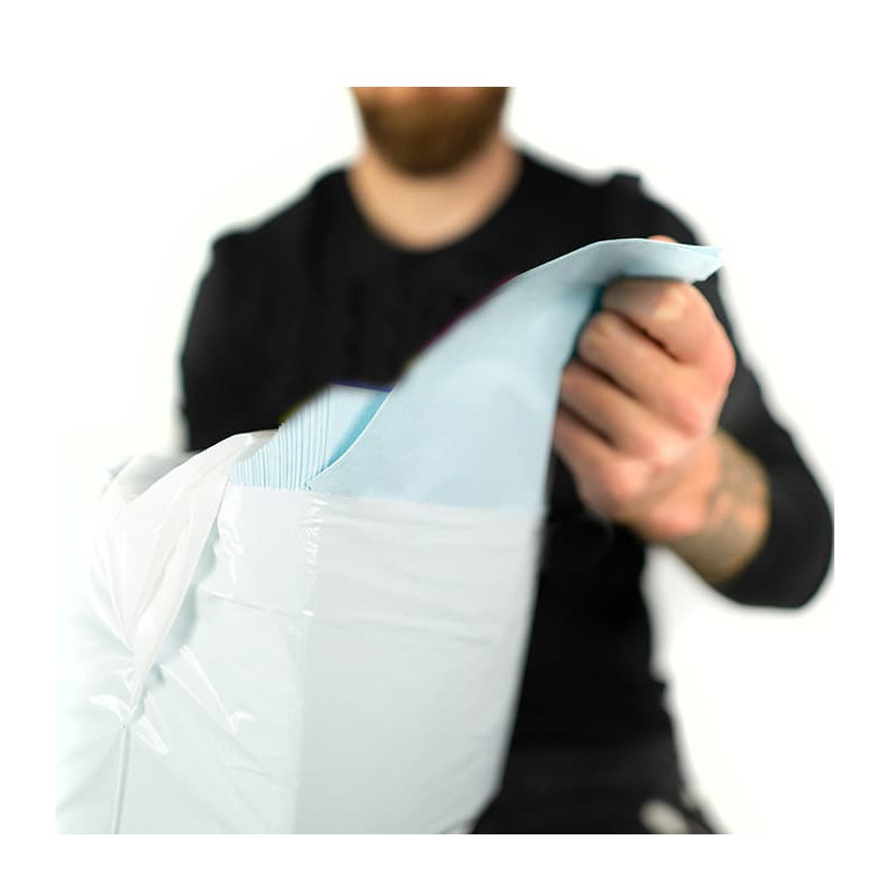 Champs de soins et de protection - bavoir dentaire gaufré 2 plis bleu - Sachet de 250 - Bleu