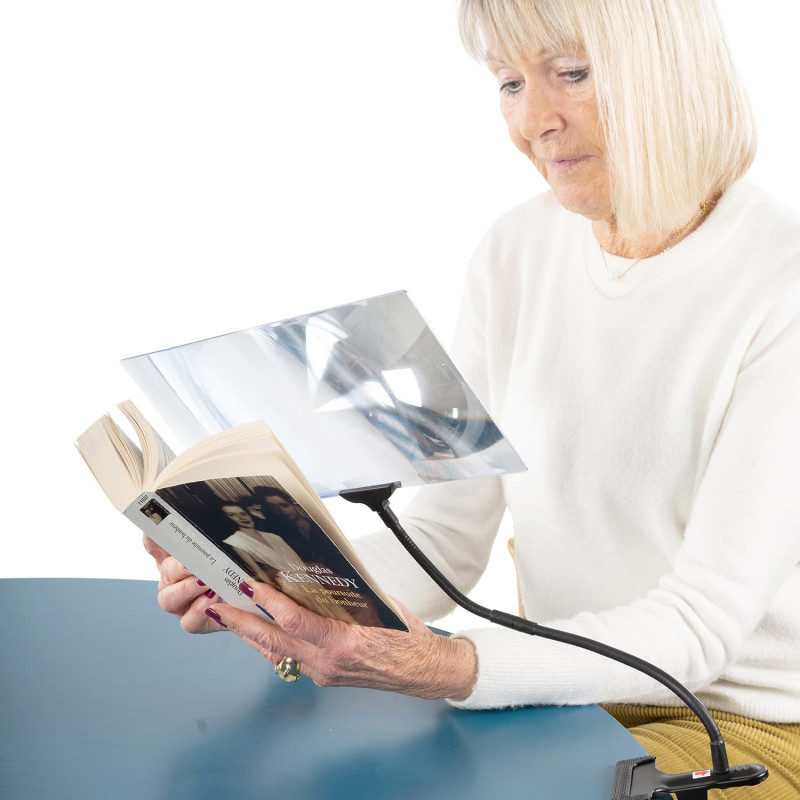 Loupe 5X Avec Clip Flexible - Lentille 6x3,5 Pouces Pour Lecture Précise Et Travail Détaillé - 5
