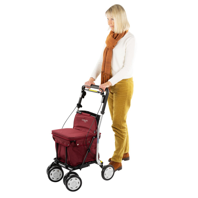 Chariot de courses déambulateur Lett900 - Rouge - 58 cm