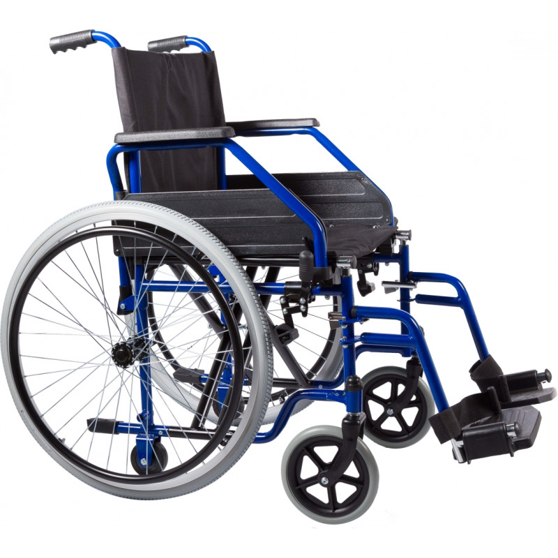 Fauteuil roulant pliable BlueSeat - Bleu / Noir - 89 cm