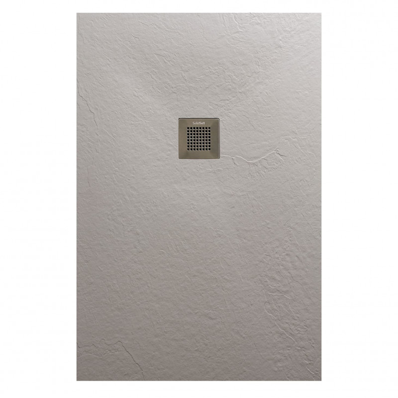 Receveur de douche souple Solidsoft Square drain - Béton - 3 cm