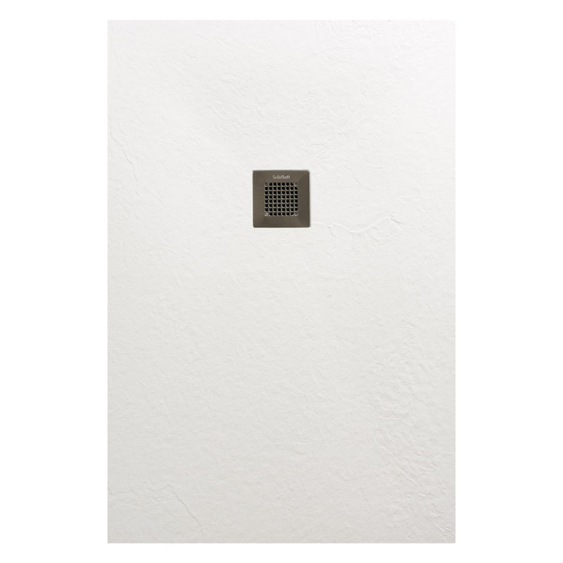Receveur de douche souple Solidsoft Square drain - Blanc - 3 cm