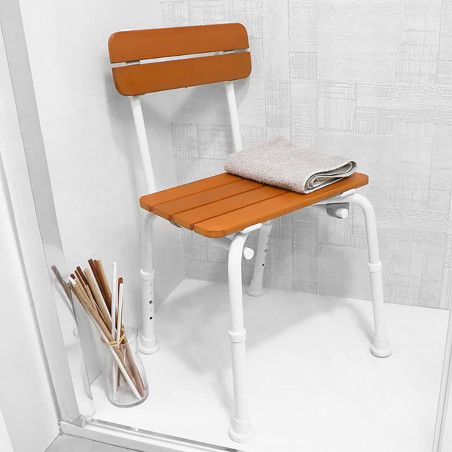 Chaise de douche design en bois