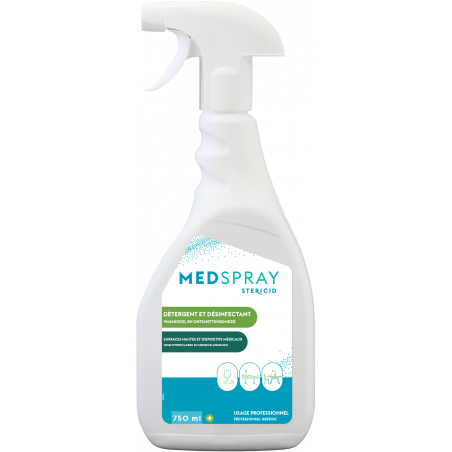 Désinfectant détergent médical en Spray 750 ml - Spray sans alcool