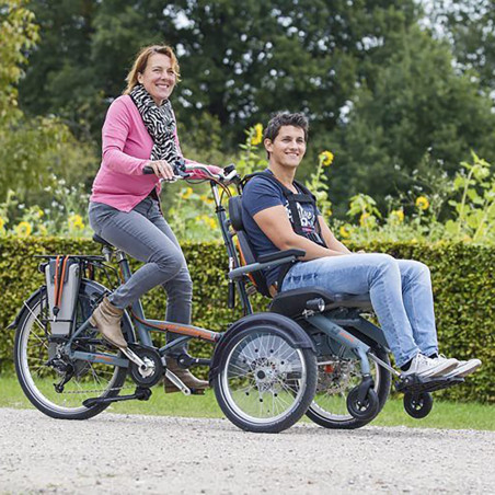 Vélo avec chaise roulante O'Pair - Van Raam