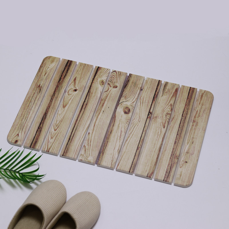 Tapis de bain en diatomite imitation bois - 60 cm