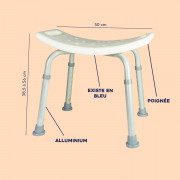 Tabouret de douche incurvé Jill blanc