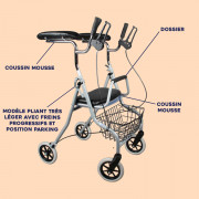 Déambulateur 4 roues avec appui ante-brachial