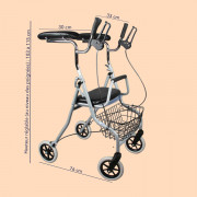Déambulateur 4 roues avec appui ante-brachial