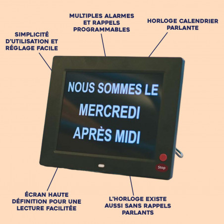 Horloge calendrier numérique parlante