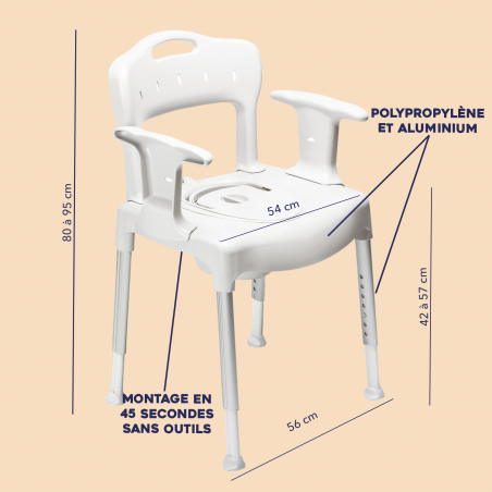 Chaise de douche garde-robe modulaire Swift ETAC