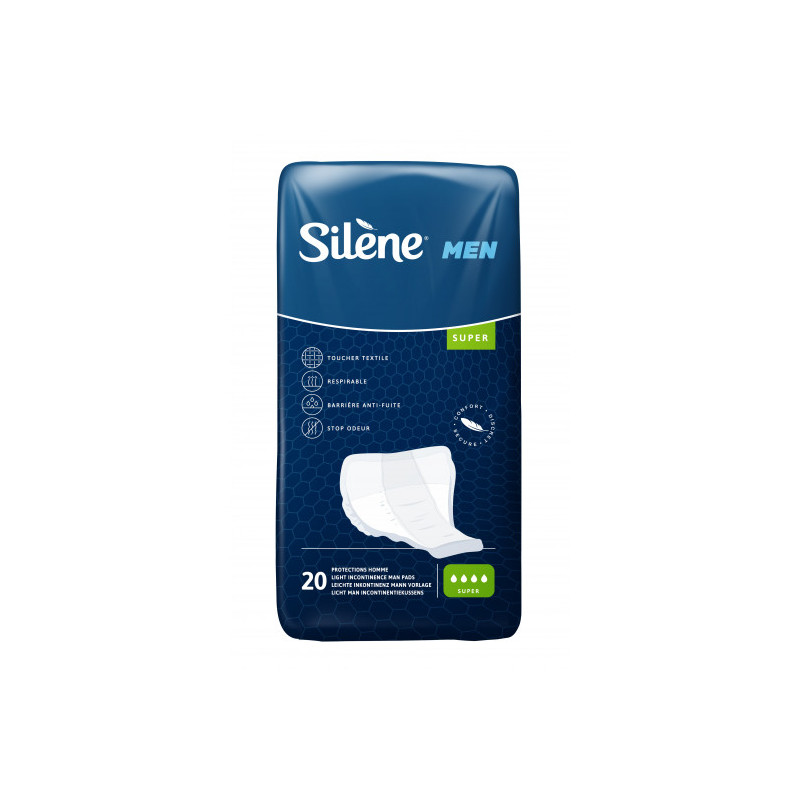 12 paquets - Coquille Homme Men Confort Super 9x40 cm (x20) Silène - 240 unités