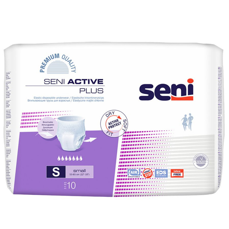 8 paquets - Pants SENI ACTIVE PLUS - NUIT - S - 80 unités