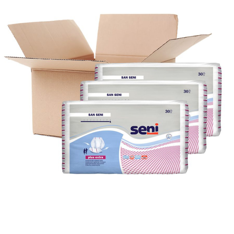 3 paquets - Protection anatomique San SENI Plus Extra - 90 unités